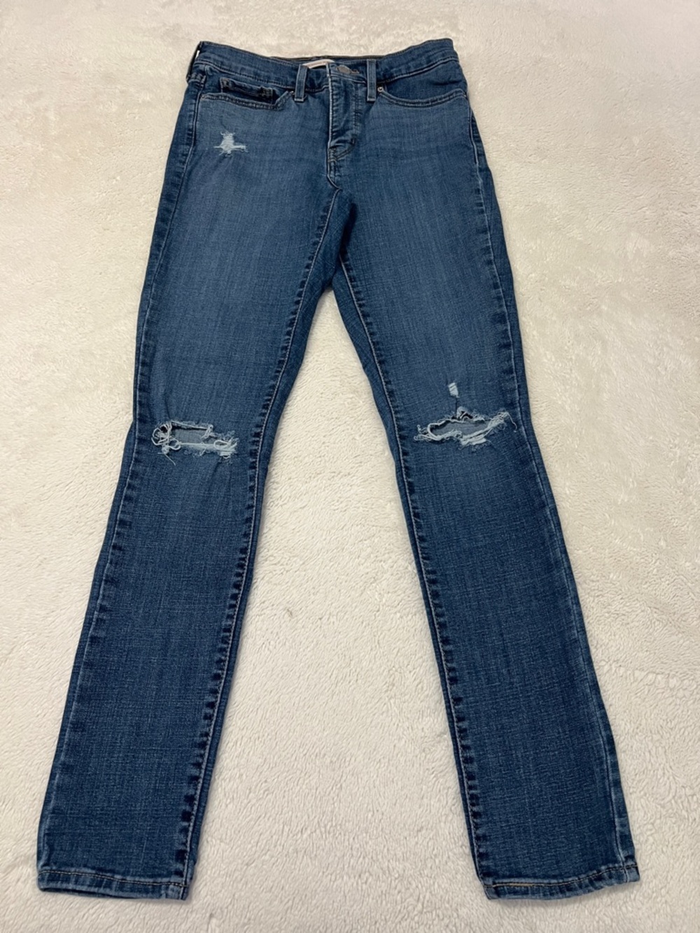 Levi's 311 Shapping Skinny Distressed Blue Jeans